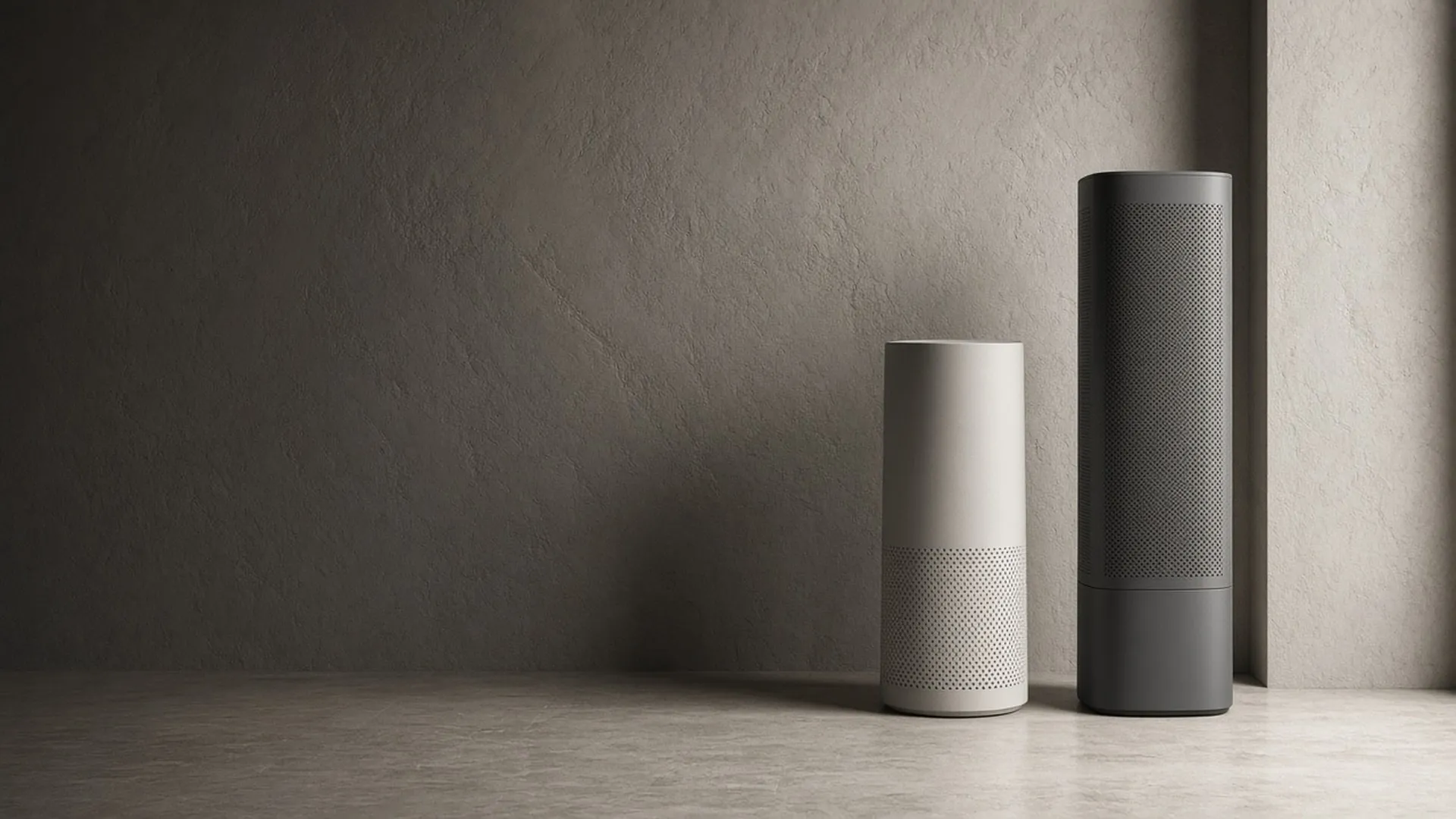 Two plain air purifiers of different sizes