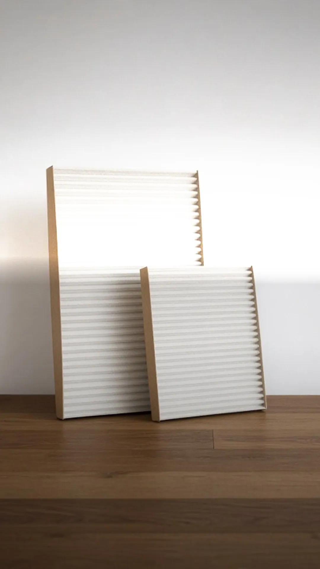 A furnace filter and an air purifier filter side by side
